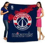washington wizards nba grunge blue quilt blanket best selling