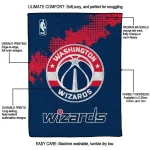 washington wizards nba grunge blue quilt blanket best selling
