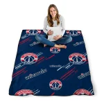 washington wizards sketch lines blue quilt blanket best selling
