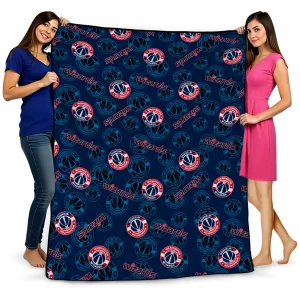 washington wizards solid classic blue quilt blanket best selling