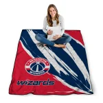 washington wizards stroke art blue white quilt blanket best selling