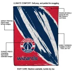 washington wizards stroke art blue white quilt blanket best selling