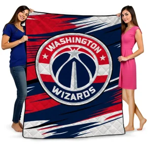 washington wizards wild lines blue white quilt blanket best selling