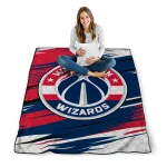 washington wizards wild lines blue white quilt blanket best selling