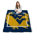 west virginia mountaineers block border blue quilt blanket best selling