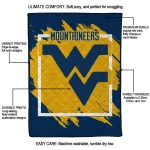west virginia mountaineers block border blue quilt blanket best selling