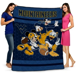west virginia mountaineers disney football blue quilt blanket best selling
