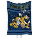 west virginia mountaineers disney football blue quilt blanket best selling