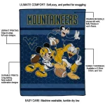 west virginia mountaineers disney football blue quilt blanket best selling