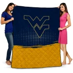west virginia mountaineers dot illusion blue quilt blanket best selling