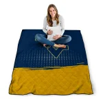 west virginia mountaineers dot illusion blue quilt blanket best selling
