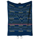 west virginia mountaineers handdrawn stripes blue quilt blanket best selling
