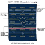west virginia mountaineers handdrawn stripes blue quilt blanket best selling