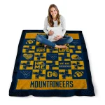 west virginia mountaineers helmet heart blue quilt blanket best selling