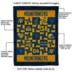 west virginia mountaineers helmet heart blue quilt blanket best selling