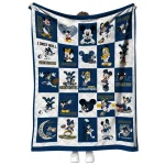 west virginia mountaineers mickey mouse motif blue white quilt blanket best selling