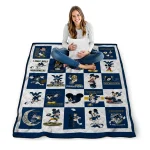 west virginia mountaineers mickey mouse motif blue white quilt blanket best selling