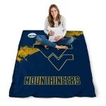 west virginia mountaineers paint trail blue quilt blanket best selling