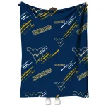 west virginia mountaineers sketch lines blue quilt blanket best selling
