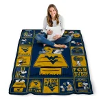 west virginia mountaineers snoopy love blue quilt blanket best selling