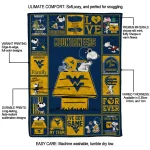 west virginia mountaineers snoopy love blue quilt blanket best selling