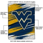 west virginia mountaineers wild lines blue white quilt blanket best selling