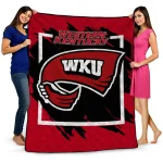 western kentucky hilltoppers block border red quilt blanket best selling