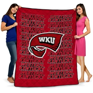 western kentucky hilltoppers bold red quilt blanket best selling