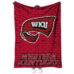 western kentucky hilltoppers brick grid red quilt blanket best selling