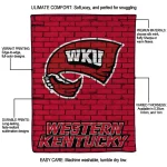 western kentucky hilltoppers brick grid red quilt blanket best selling