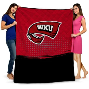 western kentucky hilltoppers dot illusion red quilt blanket best selling