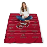 western kentucky hilltoppers handdrawn stripes red quilt blanket best selling