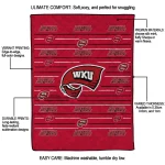western kentucky hilltoppers handdrawn stripes red quilt blanket best selling
