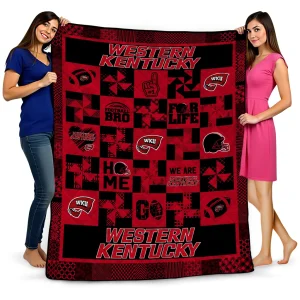 western kentucky hilltoppers helmet heart red quilt blanket best selling