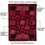 western kentucky hilltoppers helmet heart red quilt blanket best selling