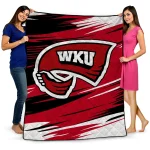 western kentucky hilltoppers wild lines red white quilt blanket best selling