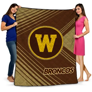 western michigan broncos arrow layers brown quilt blanket best selling