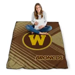 western michigan broncos arrow layers brown quilt blanket best selling