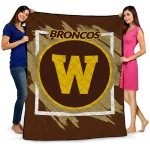 western michigan broncos block border brown quilt blanket best selling
