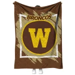 western michigan broncos block border brown quilt blanket best selling