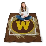 western michigan broncos block border brown quilt blanket best selling