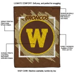 western michigan broncos block border brown quilt blanket best selling