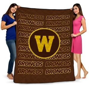 western michigan broncos bold red brown quilt blanket best selling
