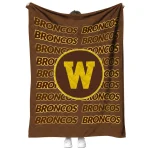 western michigan broncos bold red brown quilt blanket best selling
