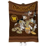 western michigan broncos disney football brown quilt blanket best selling