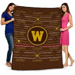 Western Michigan Broncos Handdrawn Stripes Brown Quilt Blanket 1 western michigan broncos handdrawn stripes brown quilt blanket best selling