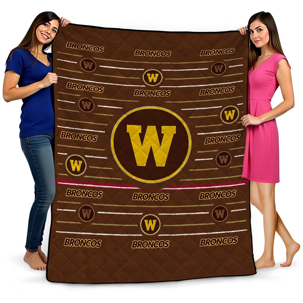 western michigan broncos handdrawn stripes brown quilt blanket best selling western michigan broncos handdrawn stripes brown quilt blanket best selling