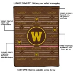 western michigan broncos handdrawn stripes brown quilt blanket best selling