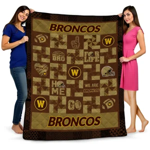 western michigan broncos helmet heart brown quilt blanket best selling