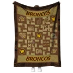 western michigan broncos helmet heart brown quilt blanket best selling